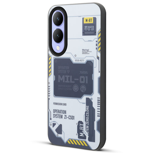 Mechanical Circuit Print Hard Back Cover For Vivo Y17s