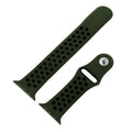 Dual tone silicone Apple Watch strap in Black and Red, size 38mm, shown in detached parts view