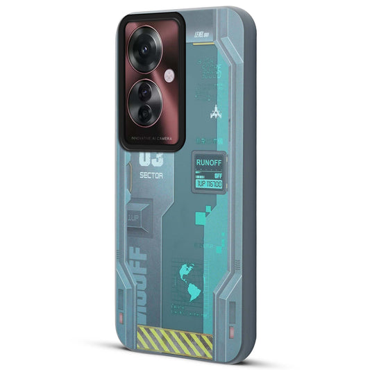 Mechanical Circuit Print Hard Back Cover For Oppo F25 Pro 5G