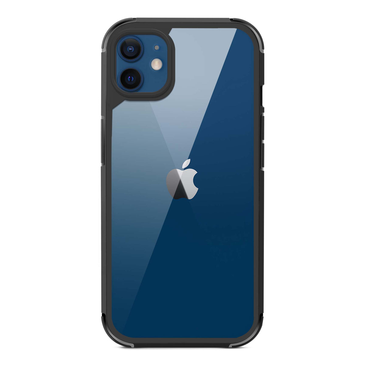 Silicone Border Transparent Back Cover for Apple iPhone 12