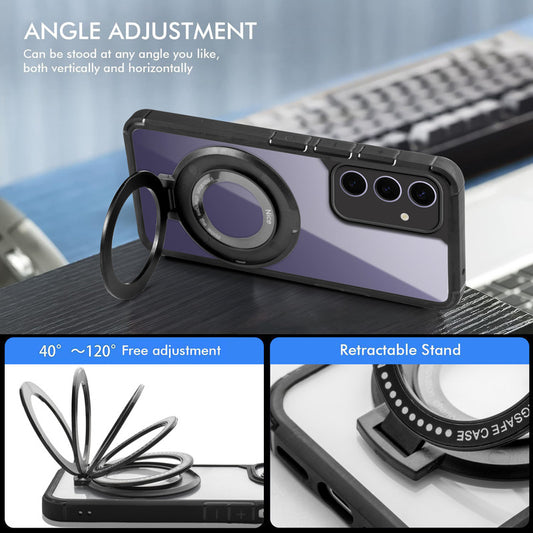 Silicone Grip Clear Case Ring Holder Kickstand For Samsung A36 5G