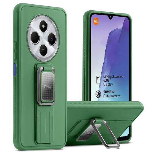 Premium Silicone Case with Metal Kickstand and Camera Protection Back Cover For Redmi A4 5G