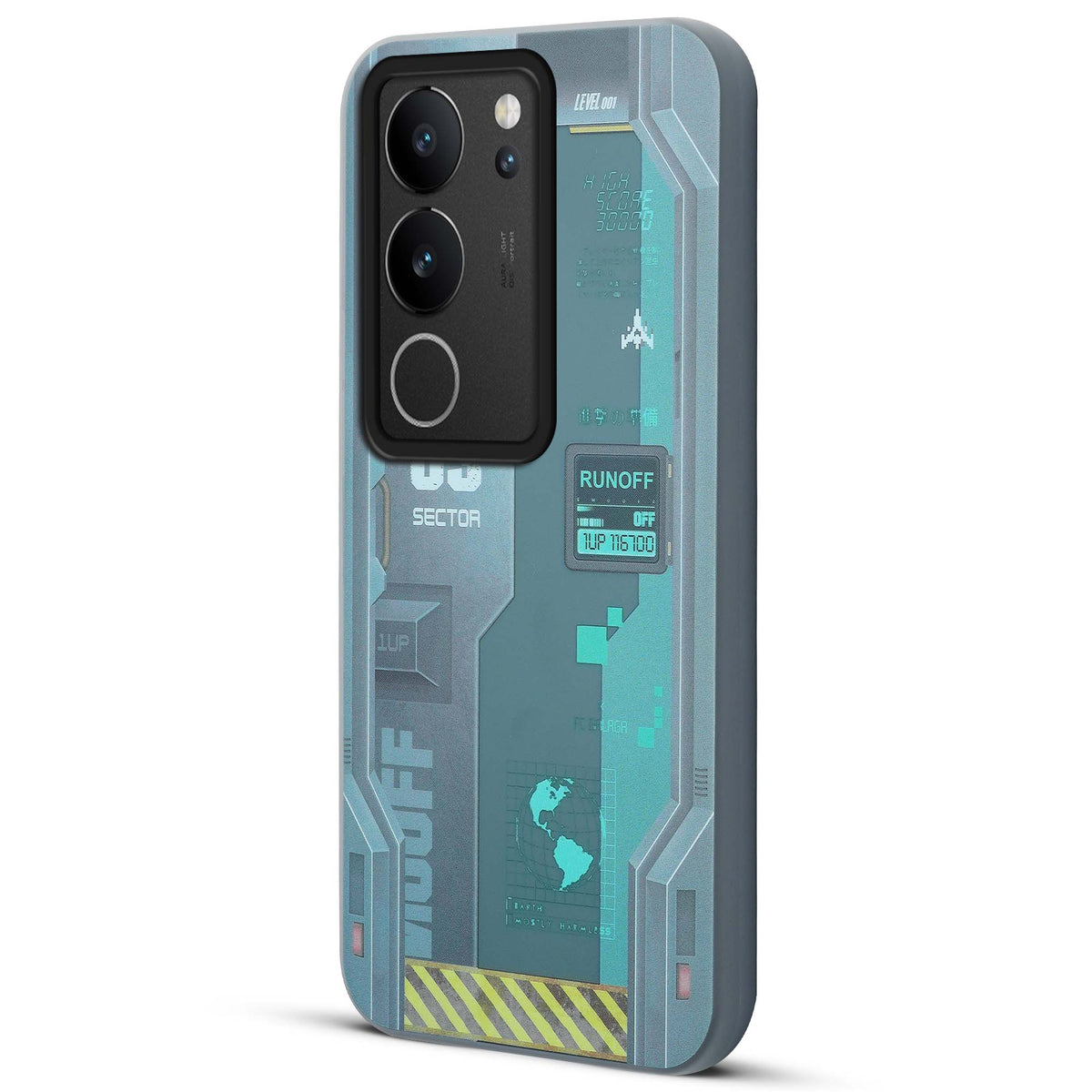 Mechanical Circuit Print Hard Back Cover For Vivo V29 5G