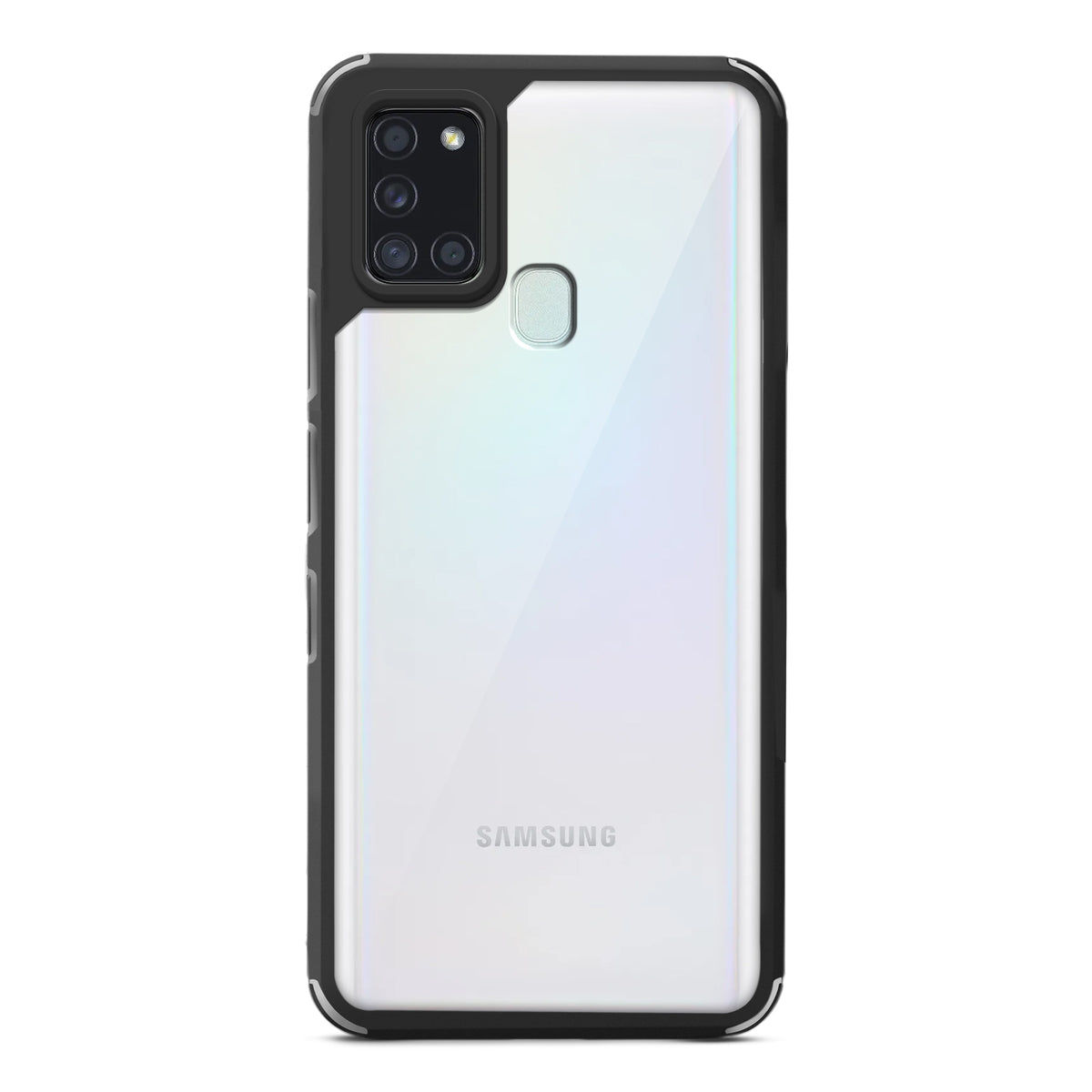 Silicone Border Transparent Back Cover for Samsung A21S