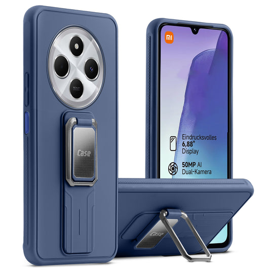 Premium Silicone Case with Metal Kickstand and Camera Protection Back Cover For Redmi A4 5G