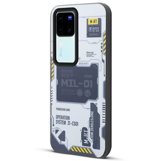 Mechanical Circuit Print Hard Back Cover For Vivo V30 5G