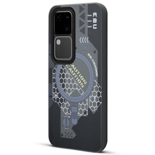 Mechanical Circuit Print Hard Back Cover For Vivo V30 5G