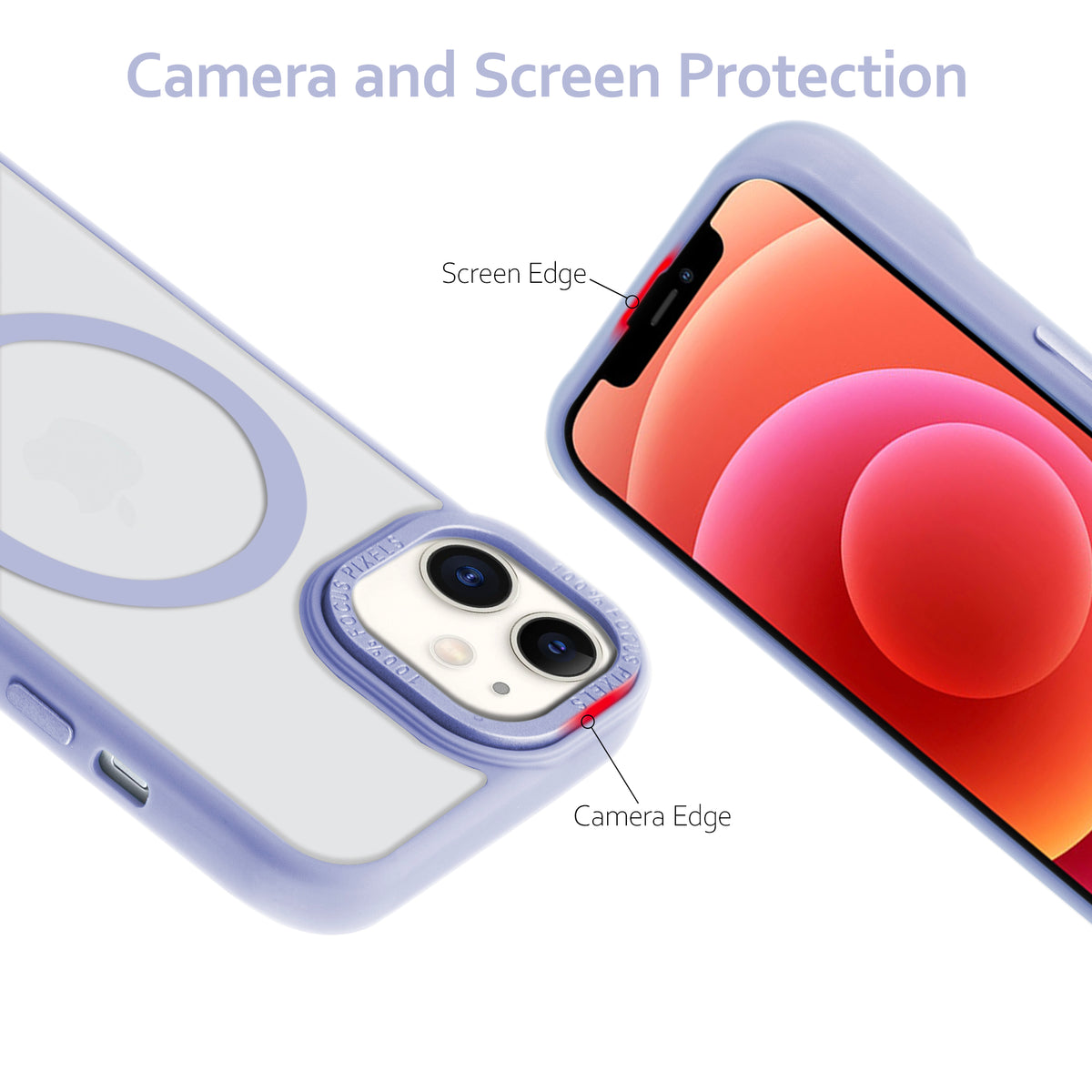 Semi-Transparent Hard Back & Wireless Charging Support Compatible With Kickstand Back Case For Apple iPhone 12