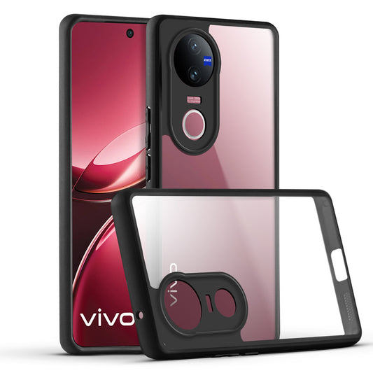 Premium Silicon Soft Framed Case with Clear Back Cover For Vivo V50 5G