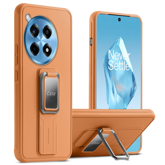 Premium Silicone Case with Metal Kickstand and Camera Protection Back Cover For OnePlus 12R 5G