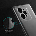 Close-up view of transparent case showing precise button cutouts and responsive side button coverage for Realme 15 Pro 5G