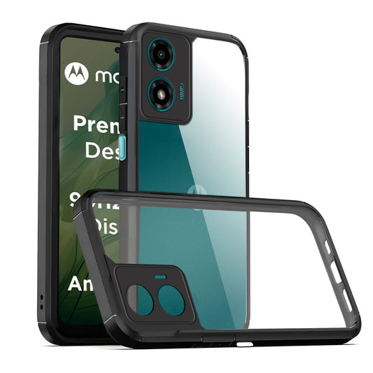 Silicone Border Transparent Back Cover for Motorola G04