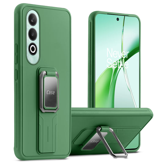 Premium Silicone Case with Metal Kickstand and Camera Protection Back Cover For OnePlus Nord CE 4 5G