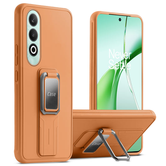 Premium Silicone Case with Metal Kickstand and Camera Protection Back Cover For OnePlus Nord CE 4 5G