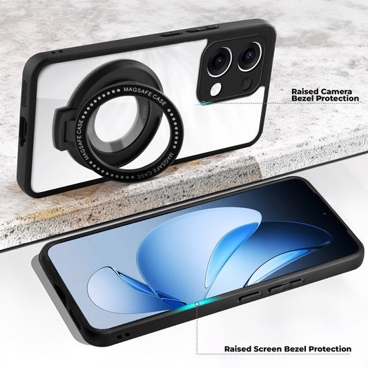 Soft Frame Clear Case Ring Holder Kickstand For Oppo Reno 13 5G