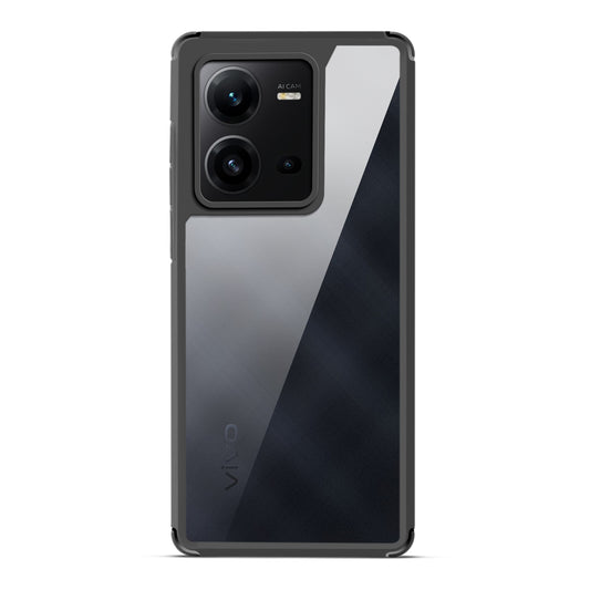 Silicone Frame Transparent Hard Back Cover for Vivo V25 5G