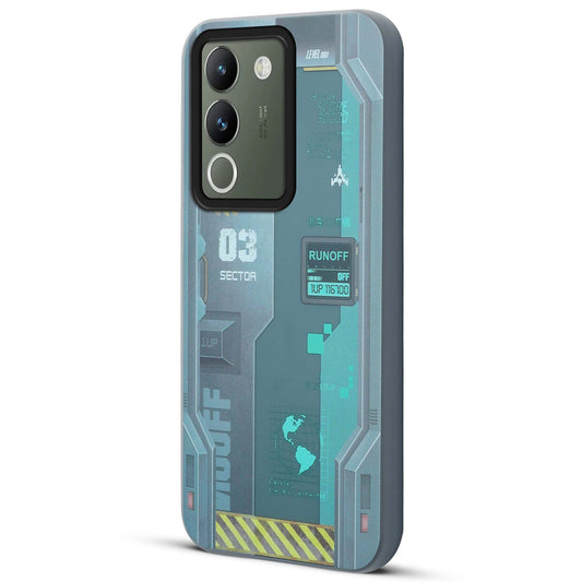 Mechanical Circuit Print Hard Back Cover For Vivo Y200 5G