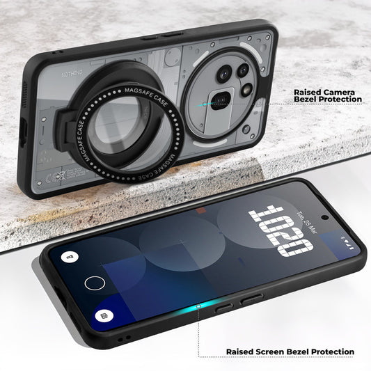 Soft Frame Clear Case Ring Holder Kickstand For Nothing Phone 3A Pro