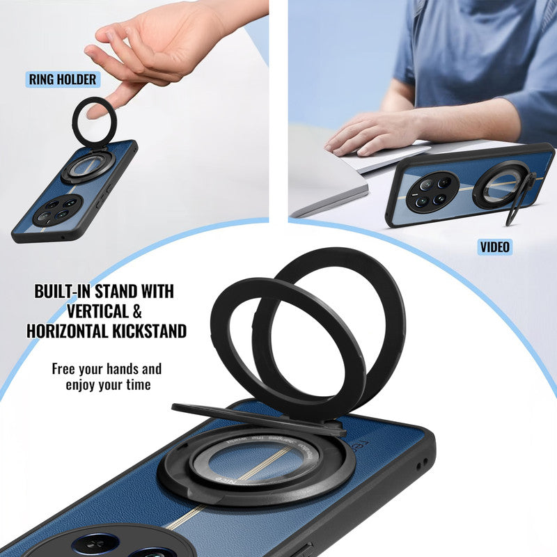 Soft Frame Clear Case Ring Holder Kickstand For Realme 12 Plus 5G