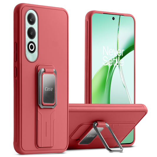 Premium Silicone Case with Metal Kickstand and Camera Protection Back Cover For OnePlus Nord CE 4 5G