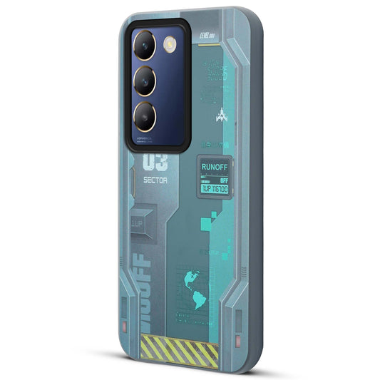 Mechanical Circuit Print Hard Back Cover For Vivo Y200e 5G