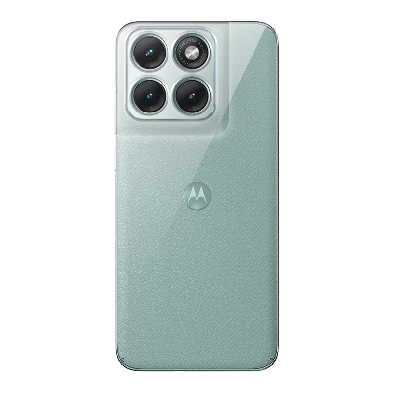 Back view of Motorola Moto Edge 70 Fusion 5G showing camera module and clean rear design with protective case