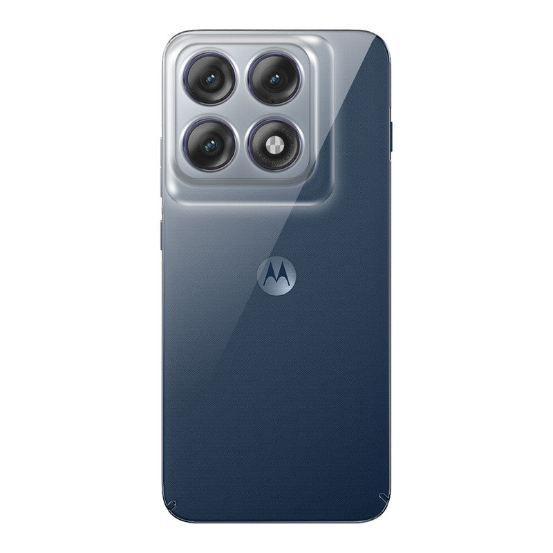 Back view of Motorola Moto Edge 70 Pro 5G showing camera module and clean rear design with protective case