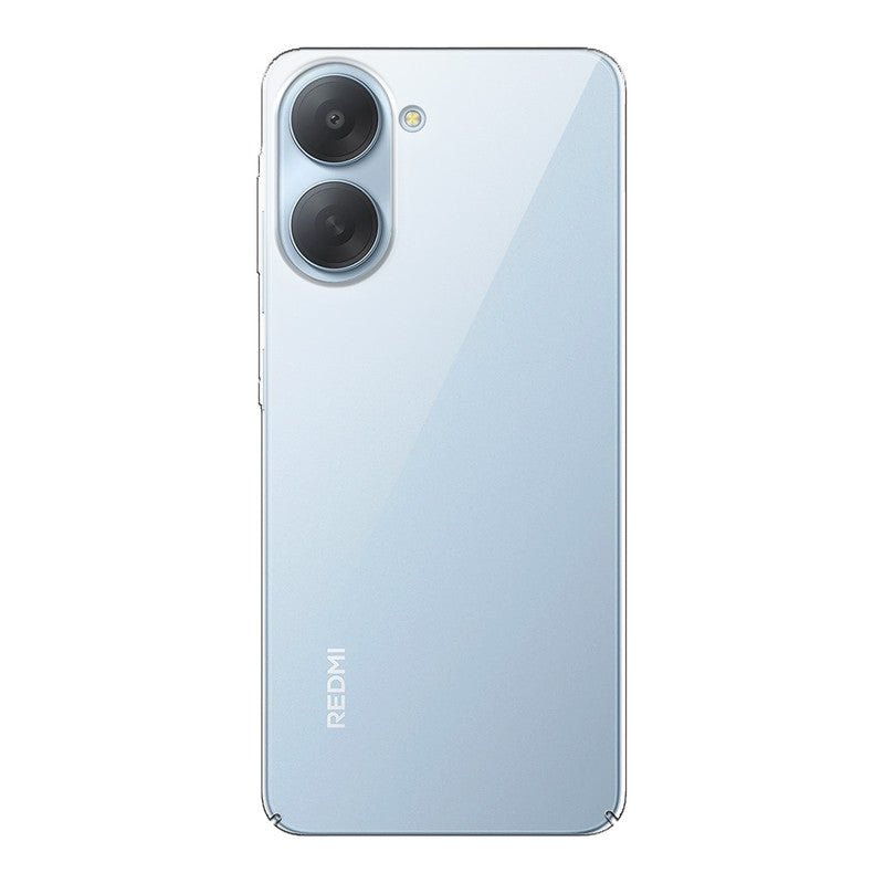 Back view of Redmi A7 4G showing camera module and clean rear design with protective case