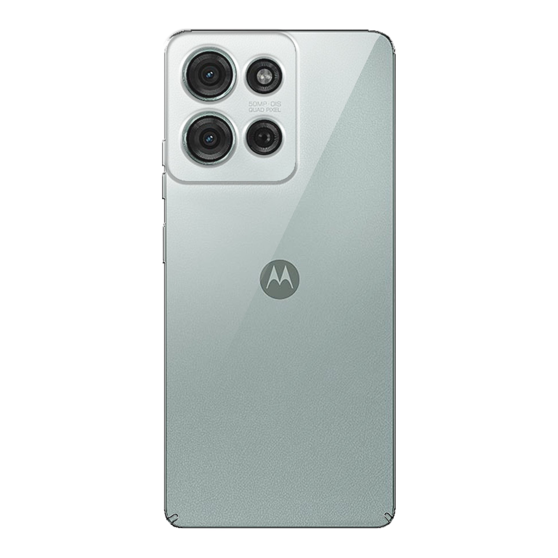 Back view of Motorola Moto G75 5G showing camera module and clean rear design with protective case