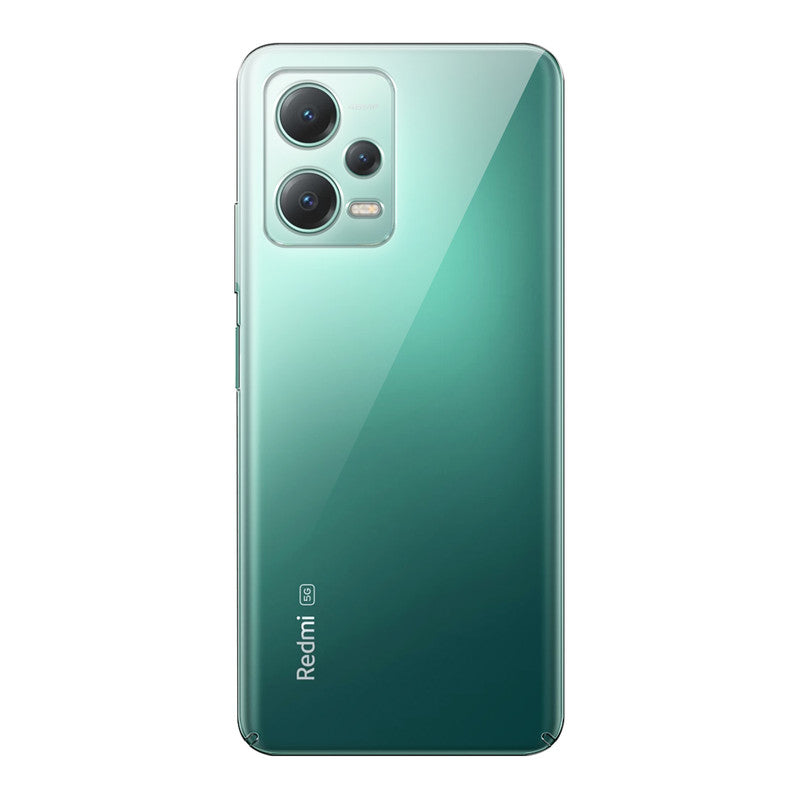 Back view of Redmi Note 12 Pro 5G showing camera module and clean rear design with protective case