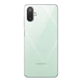 Back view of Samsung M06 5G showing camera module and clean rear design with protective case