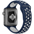 dualtone Silicone strap in Orange and Grey, size 42mm, attached to Apple Watch back sensor view
