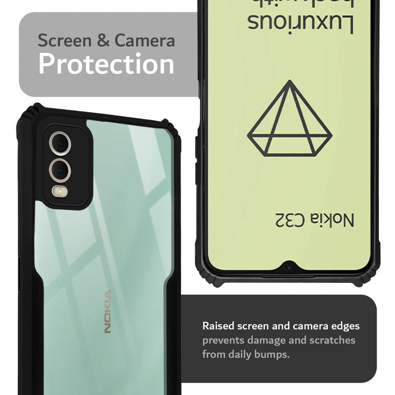 Premium Acrylic Transparent Back Cover for Nokia C32