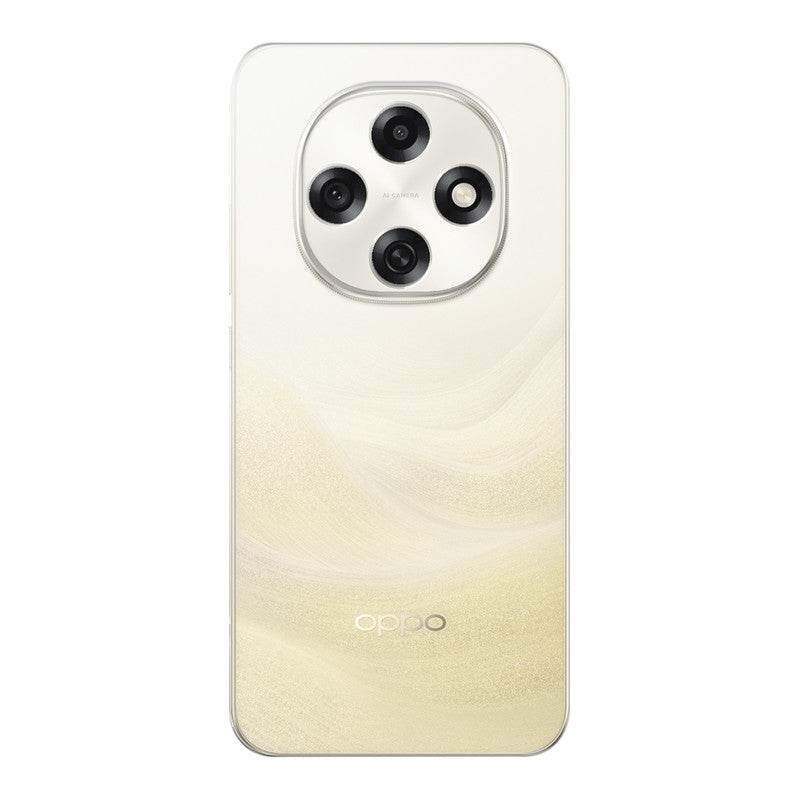 Back view of Oppo F31 Pro 5G showing camera module and clean rear design with protective case