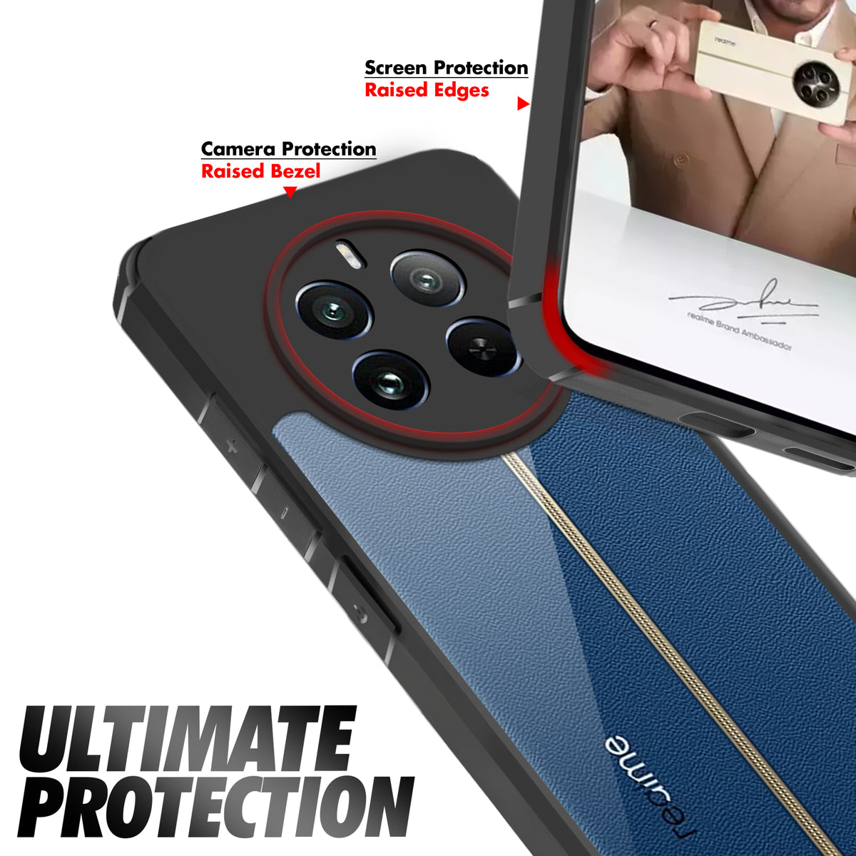 Silicone Border Transparent Back Cover for Realme 12 Plus 5G