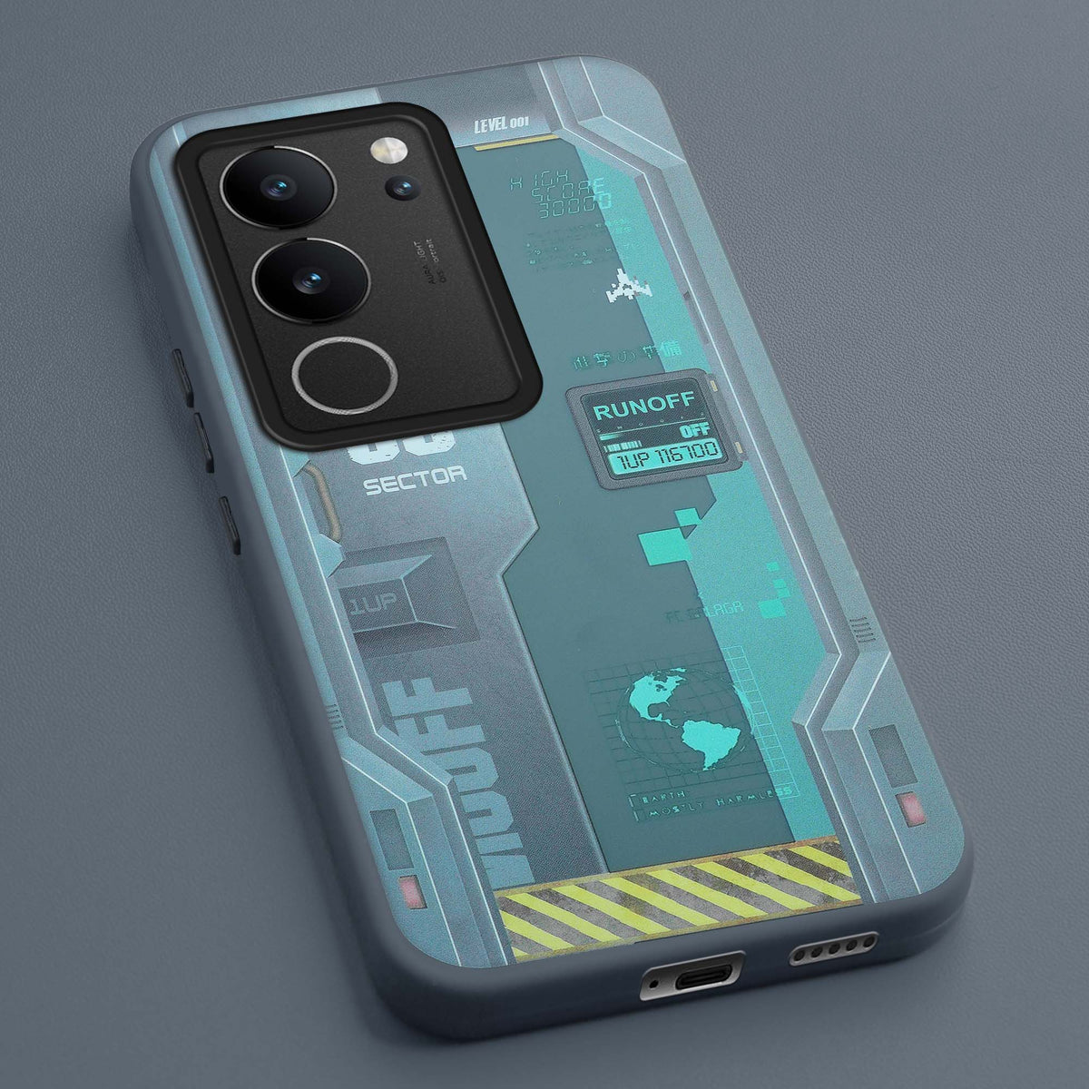 Mechanical Circuit Print Hard Back Cover For Vivo V29 5G