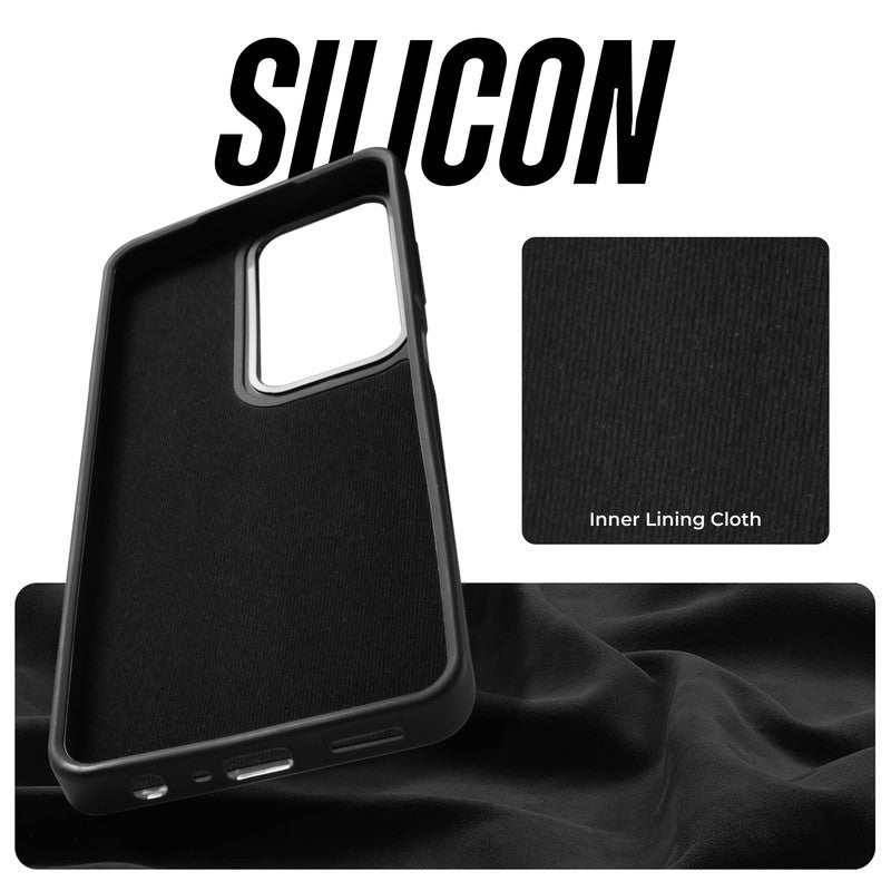 Soft Silicone Mobile Back Cover For CMF By Nothing Phone 1 with Dash Type Groove and Matte Gray Camera Ring