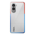 Back view of Poco M7 Plus 5G showing camera module and clean rear design with protective case
