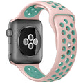 dualtone Silicone strap in Red and Black, size 42mm, attached to Apple Watch back sensor view