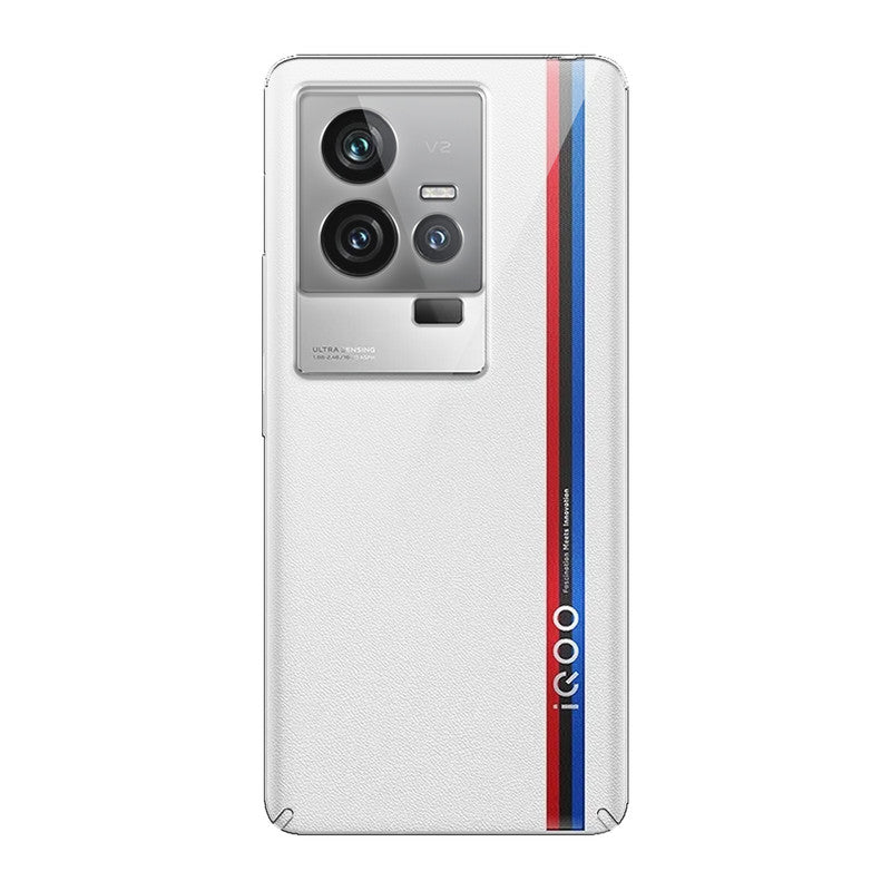 Back view of iQOO 11 5G showing camera module and clean rear design with protective case