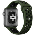 dualtone Silicone strap in Black and Red, size 38mm, attached to Apple Watch back sensor view