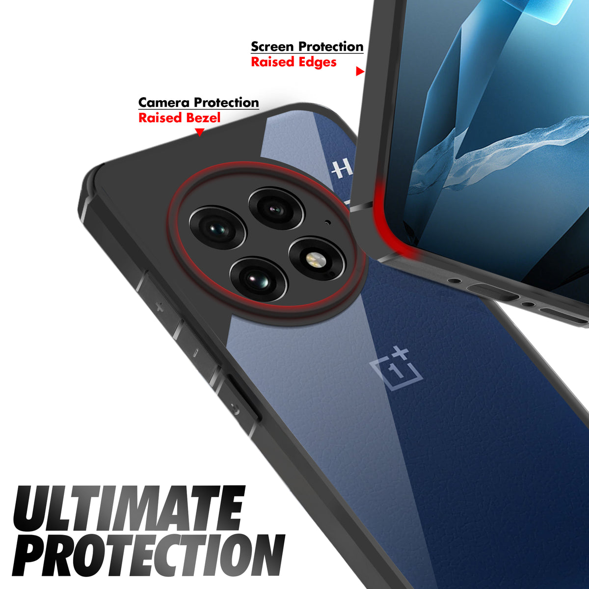 Silicone Border Transparent Back Cover for OnePlus 13 5G