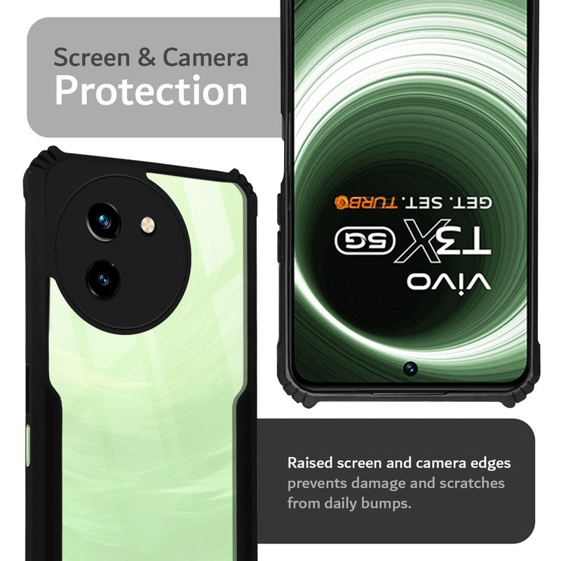 Premium Acrylic Transparent Back Cover for Vivo T3x 5G
