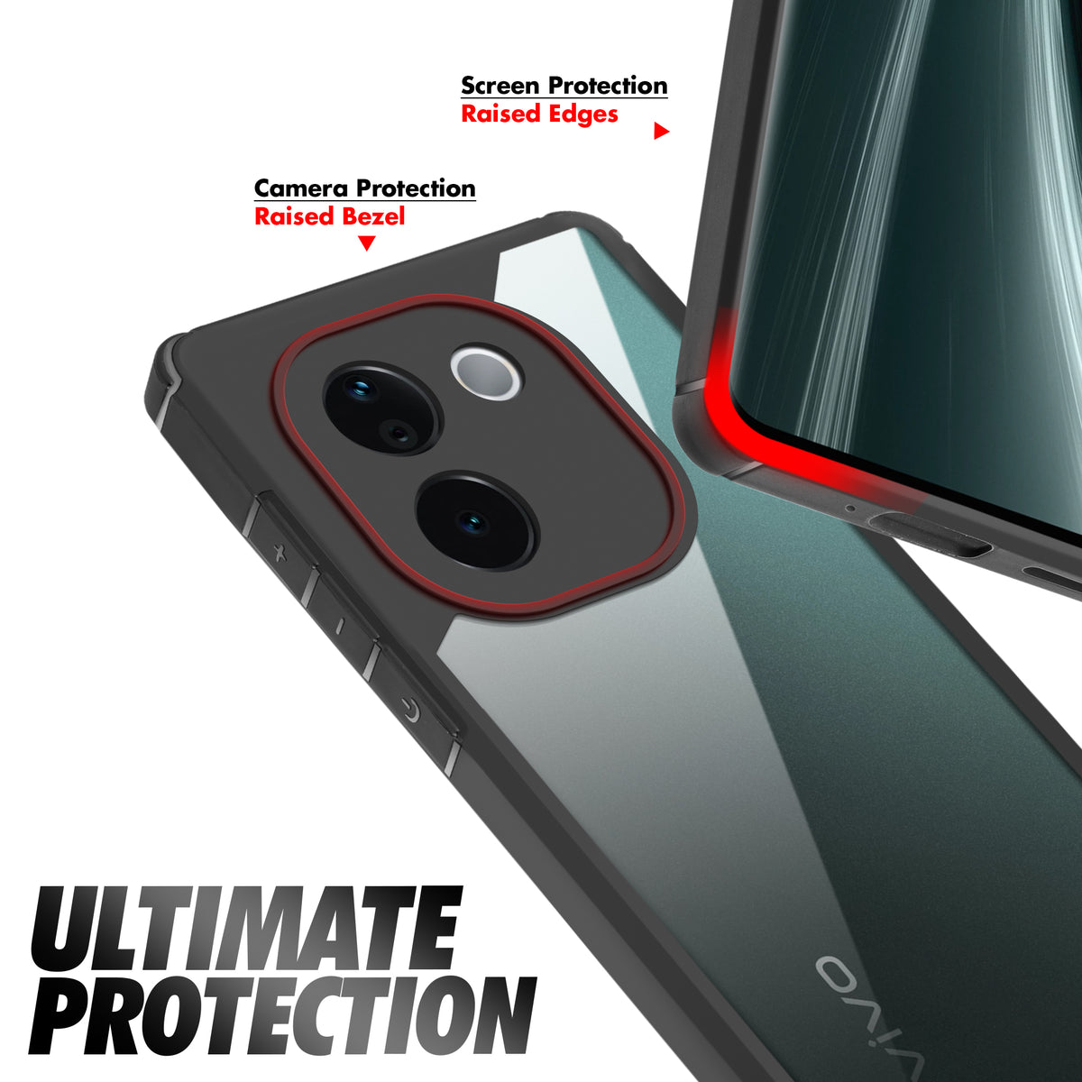 Silicone Border Transparent Back Cover for Vivo T3 Pro 5G