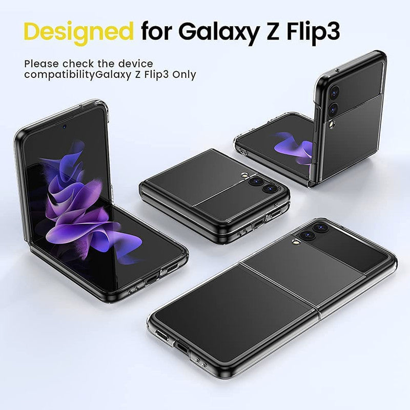 Crystal Clear Hard Anti-Yellow Transparent Back Cover Case For Samsung Z Flip 3