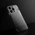 Crystal clear anti-yellow hard back case for Apple iPhone 14 Pro Max placed on surface showing slim profile and precise camera cutouts