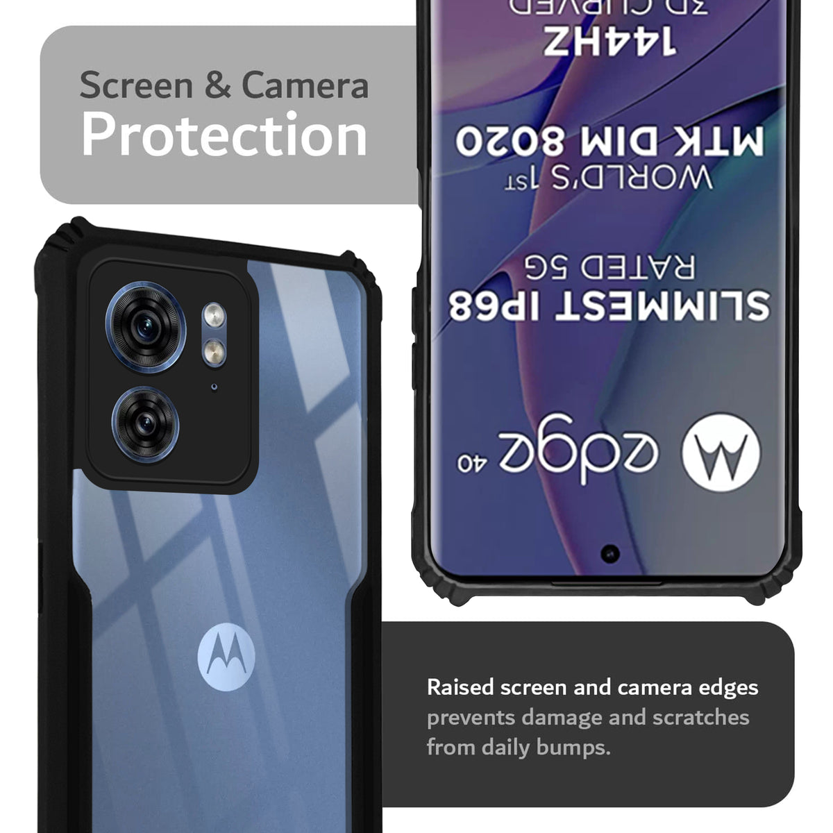 Premium Acrylic Transparent Back Cover for Motorola Edge 40 5G