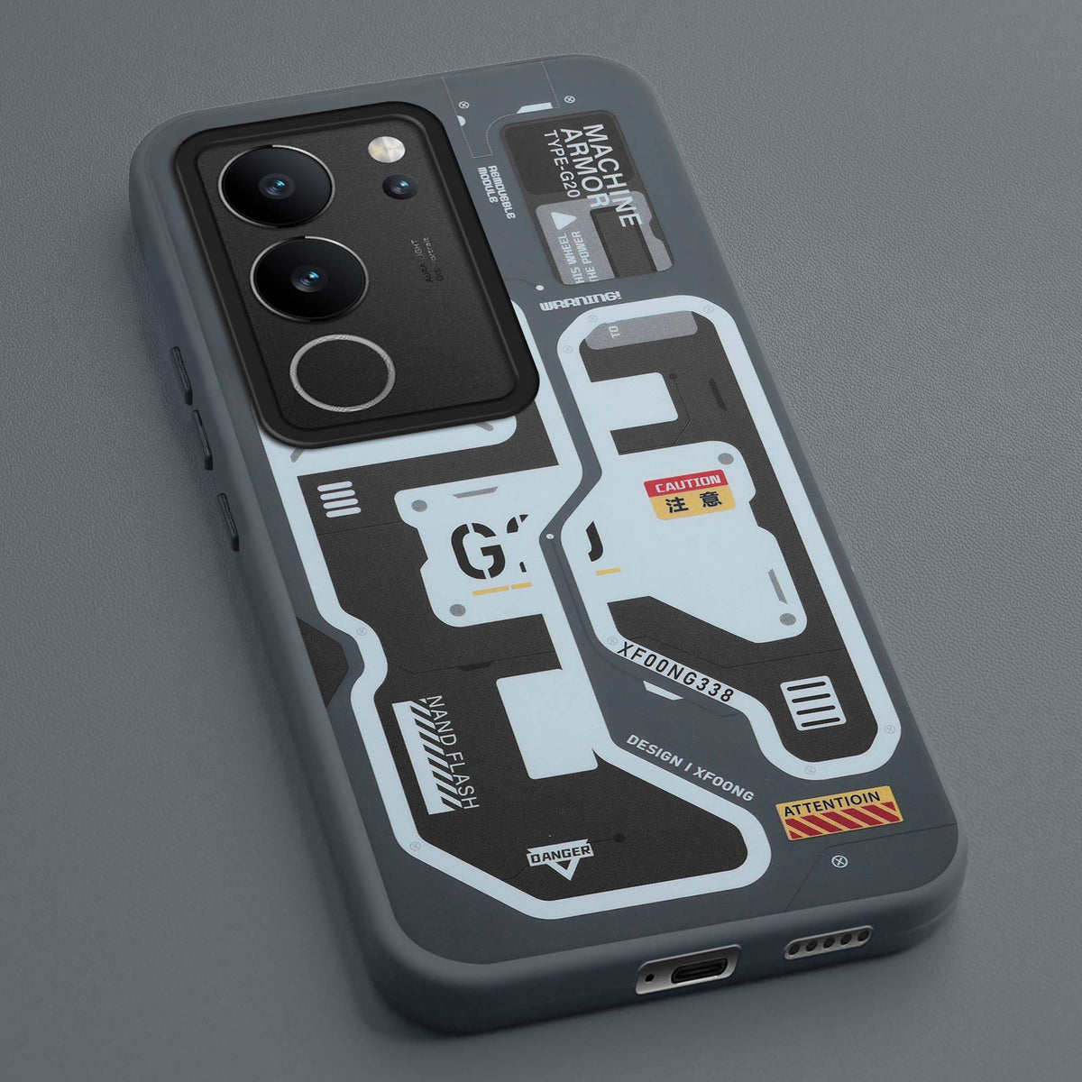 Mechanical Circuit Print Hard Back Cover For Vivo V29 5G