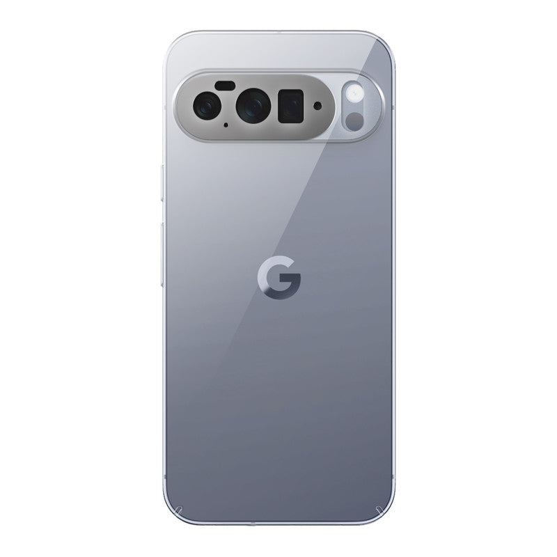 Back view of Google Pixel 10 Pro XL 5G showing camera module and clean rear design with protective case