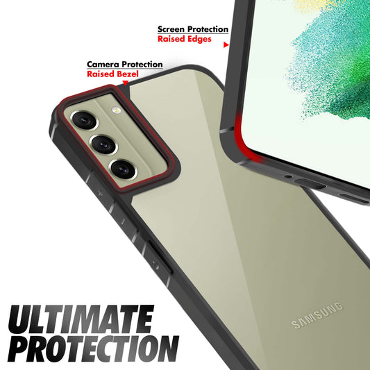 Silicone Frame Transparent Hard Back Cover for Samsung S21 FE 5G